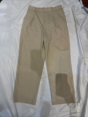 High-Waist Wide-Leg Trousers - Sand